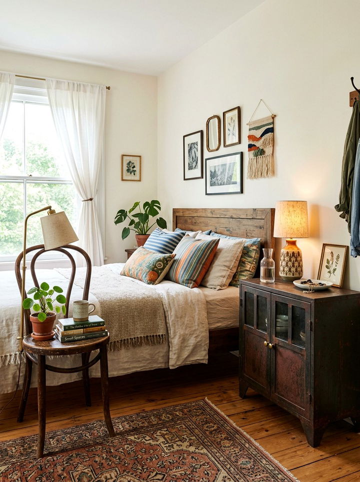 Mismatched Bedside Table - 30 bedroom nightstand ideas