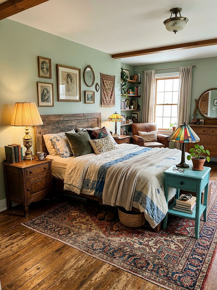 Mismatched Nightstand - 30 shabby chic bedroom ideas