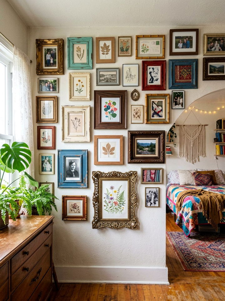 Mismatched Picture Frames - 30 bedroom picture frames