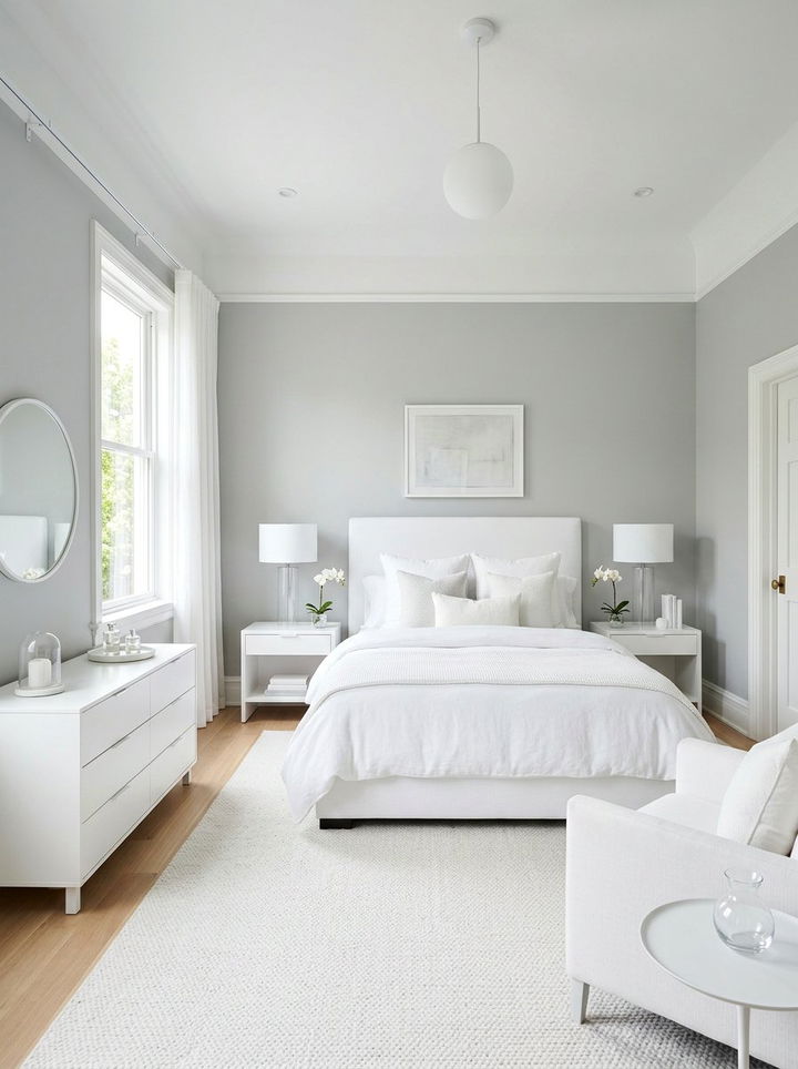 Mist Gray And White Bedroom - 30 gray and white bedroom color combo