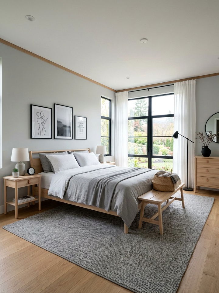 Mist gray Scandi bedroom - 30 pale color bedroom ideas