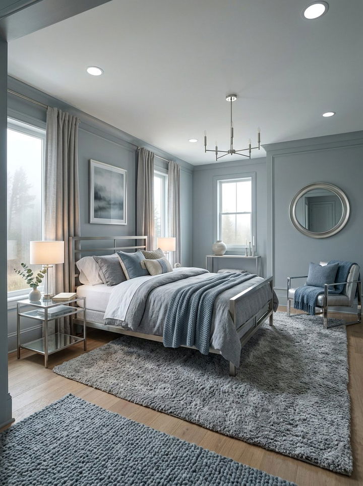 Misty Gray Blue Sanctuary - 30 ocean inspired bedroom color ideas