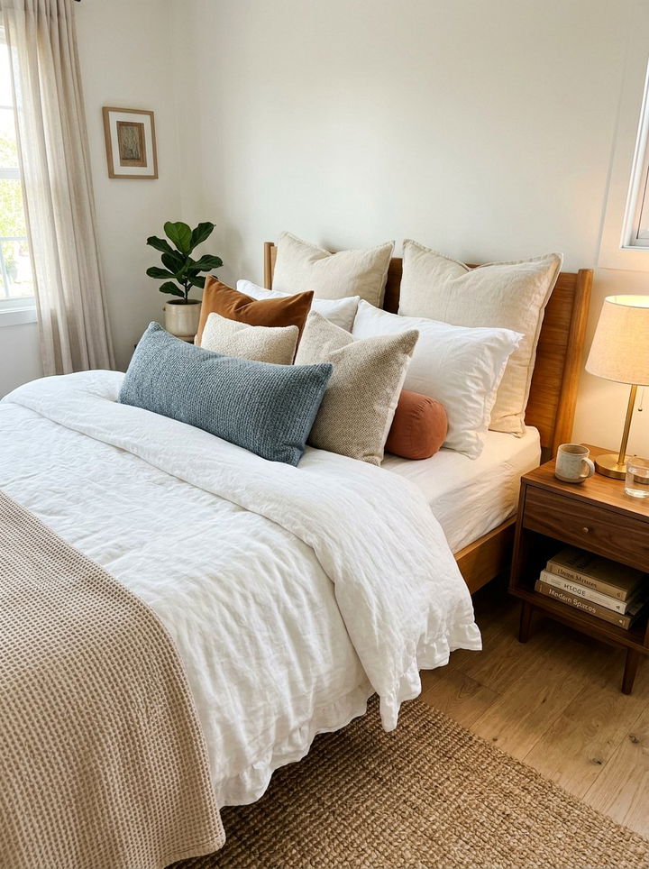 Mixed Size Pillow Stack - 30 bedroom throw pillows