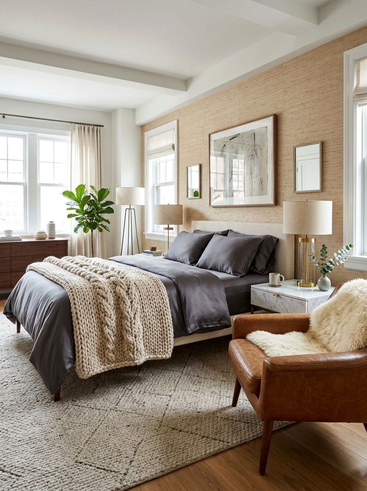 Mixed Texture Bedroom - 30 maximalist bedroom ideas