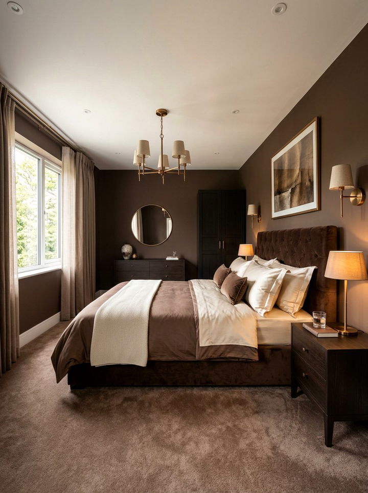 Mocha Brown Bedroom - 30 winter inspired bedroom color ideas