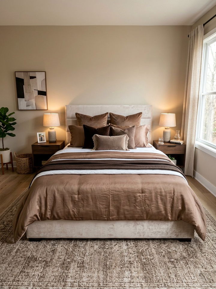 Mocha Satin Duvet - 30 satin bedroom ideas