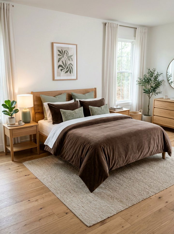 Mocha Velvet Bedding Scheme - 30 velvet bedroom ideas