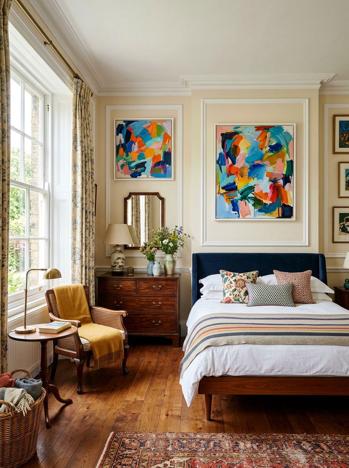 Modern Art On Walls - 30 Parisian bedroom ideas