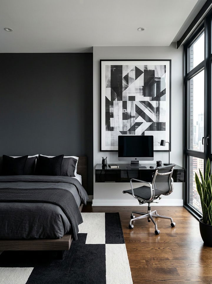 Modern Bedroom Office - 30 bedroom floating desks