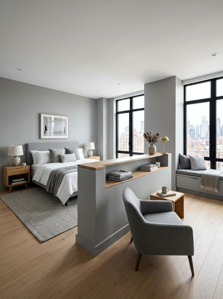 Modern Bedroom Pony Wall - 30 bedroom half wall ideas