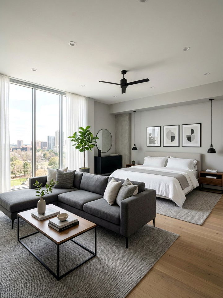 Modern Bedroom With Sectional Sofa - 30 bedroom with lounge ideas