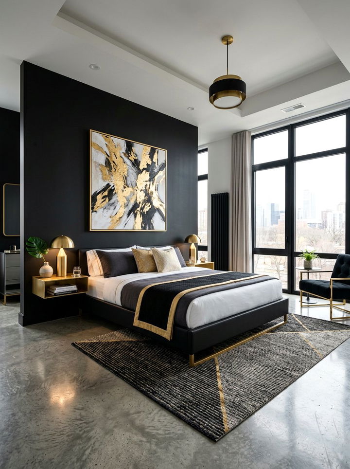 Modern Black And Gold Bedroom - 30 black and gold bedroom ideas