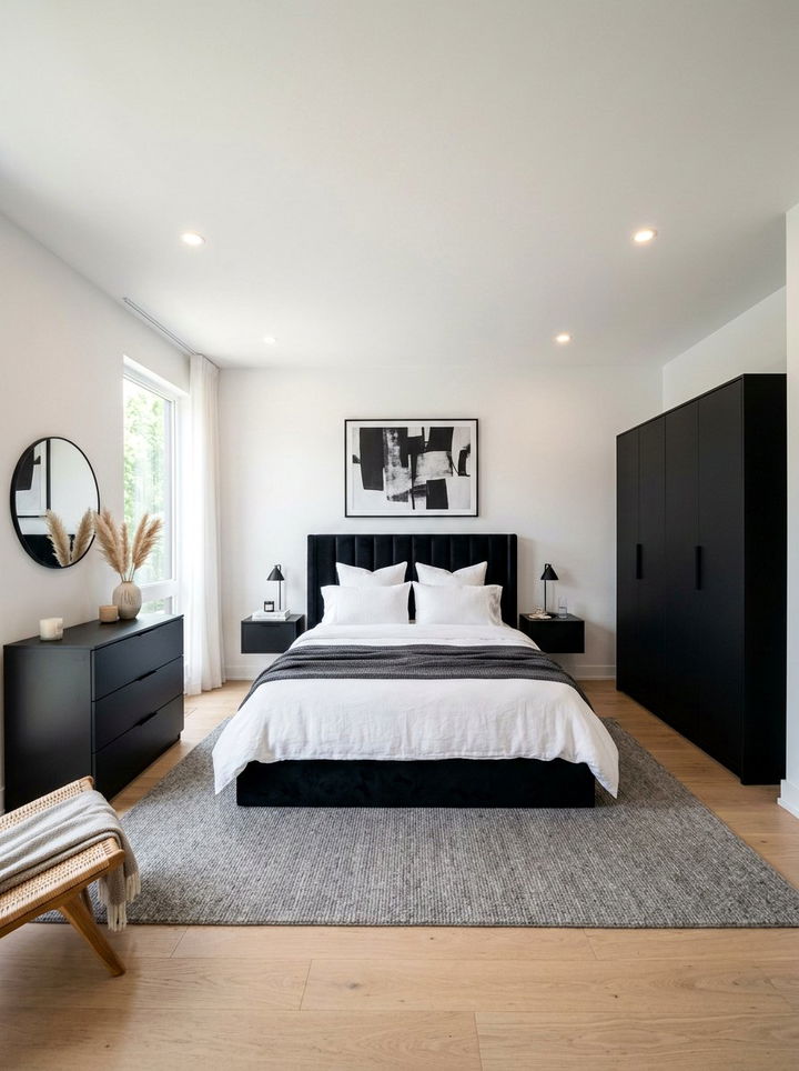 Modern Black Bedroom Furniture - 30 minimalist black bedroom ideas