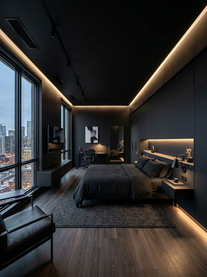 Modern Black Bedroom - 30 black bedroom ideas