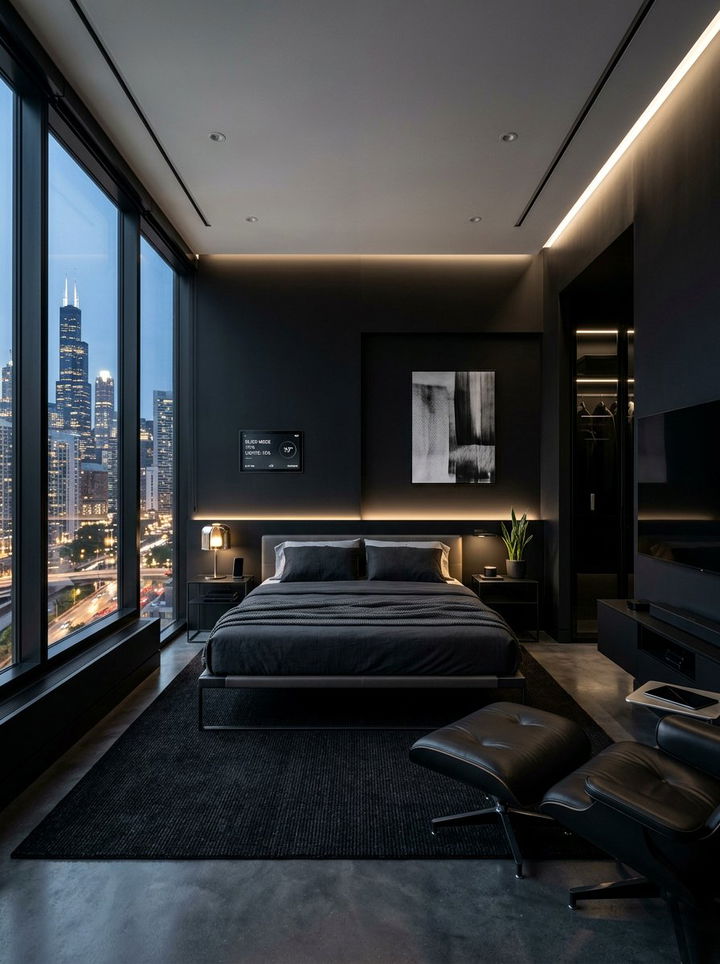 Modern Black Suite - 30 bedroom black walls