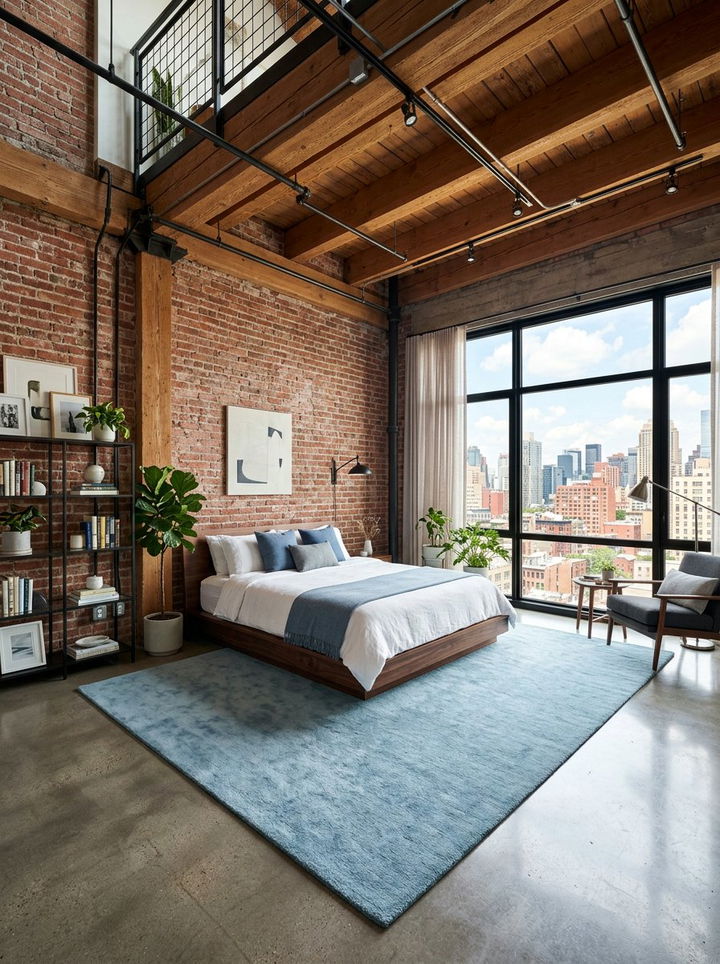 Modern Blue Loft - 30 pastel blue bedroom ideas
