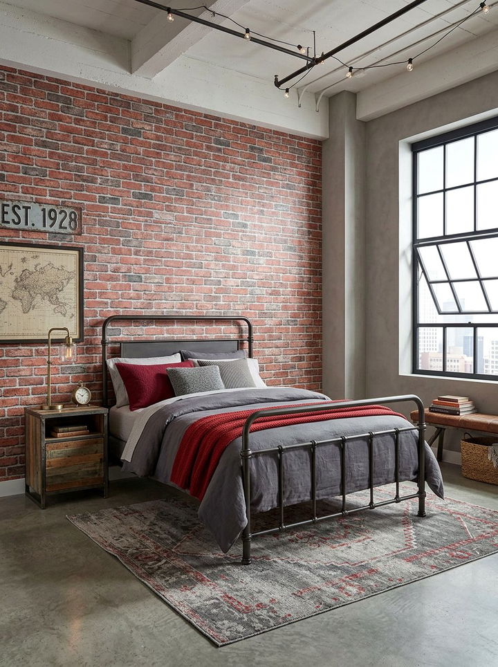 Modern Brick Wall Decal - 30 bedroom wall stickers