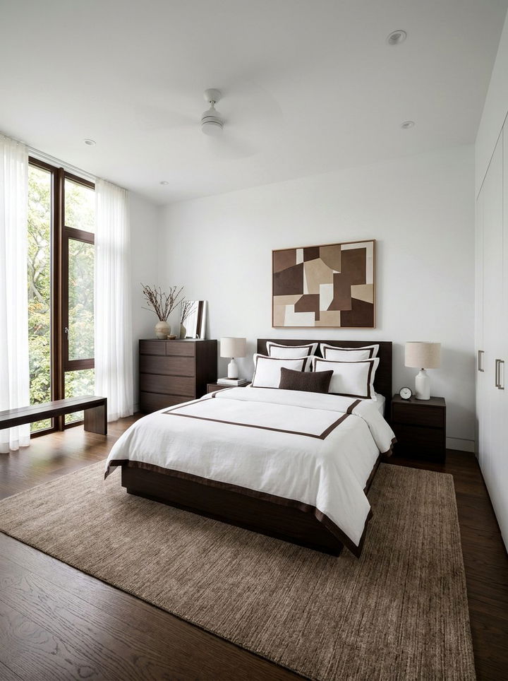 Modern Brown And White Bedroom - 30 warm brown bedroom ideas