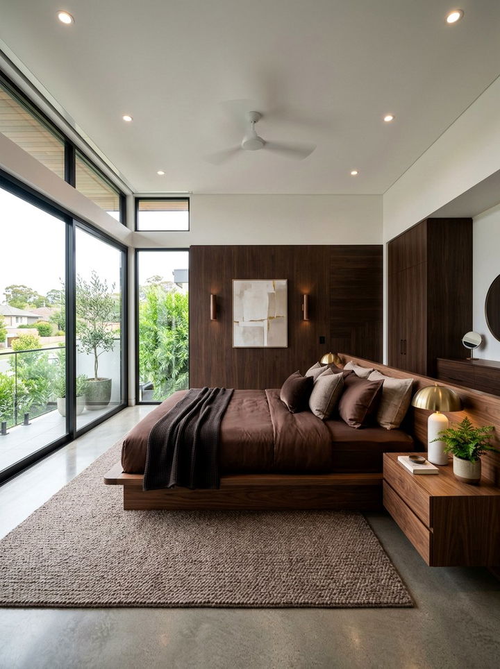 Modern Brown Bedroom - 30 amber and brown bedroom ideas