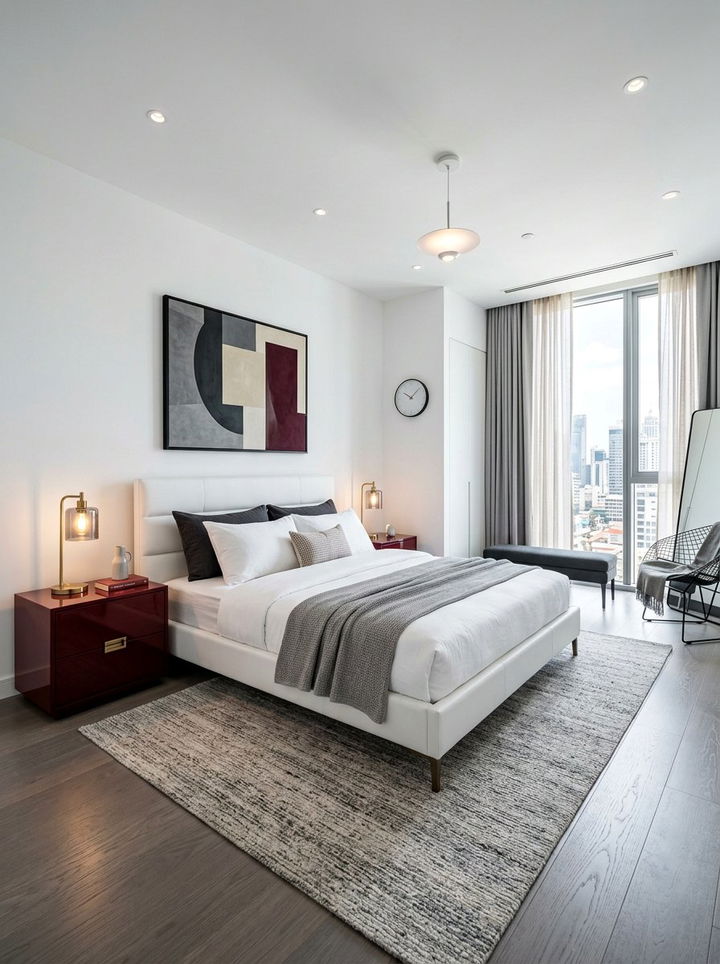 Modern Burgundy White Furniture - 30 burgundy and white bedroom ideas