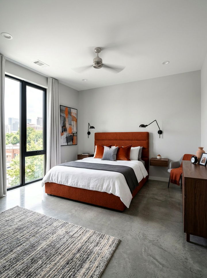 Modern Burnt Orange Bedroom - 30 orange bedroom decor ideas