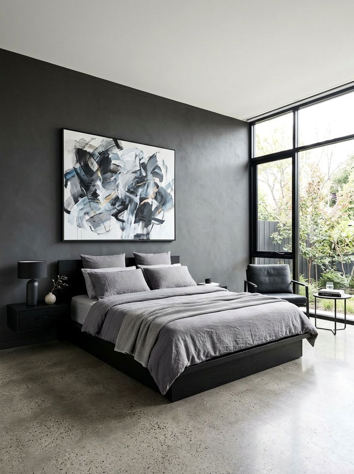 Modern Charcoal Bedroom - 30 dark charcoal bedroom ideas