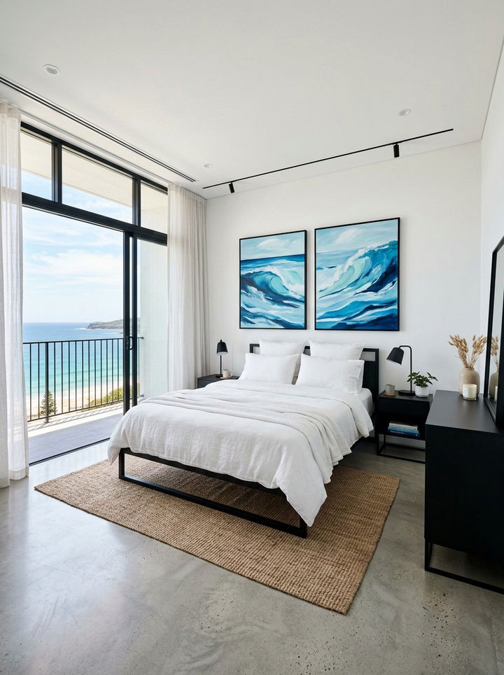 Modern Coastal Bedroom - 30 ocean themed bedroom ideas