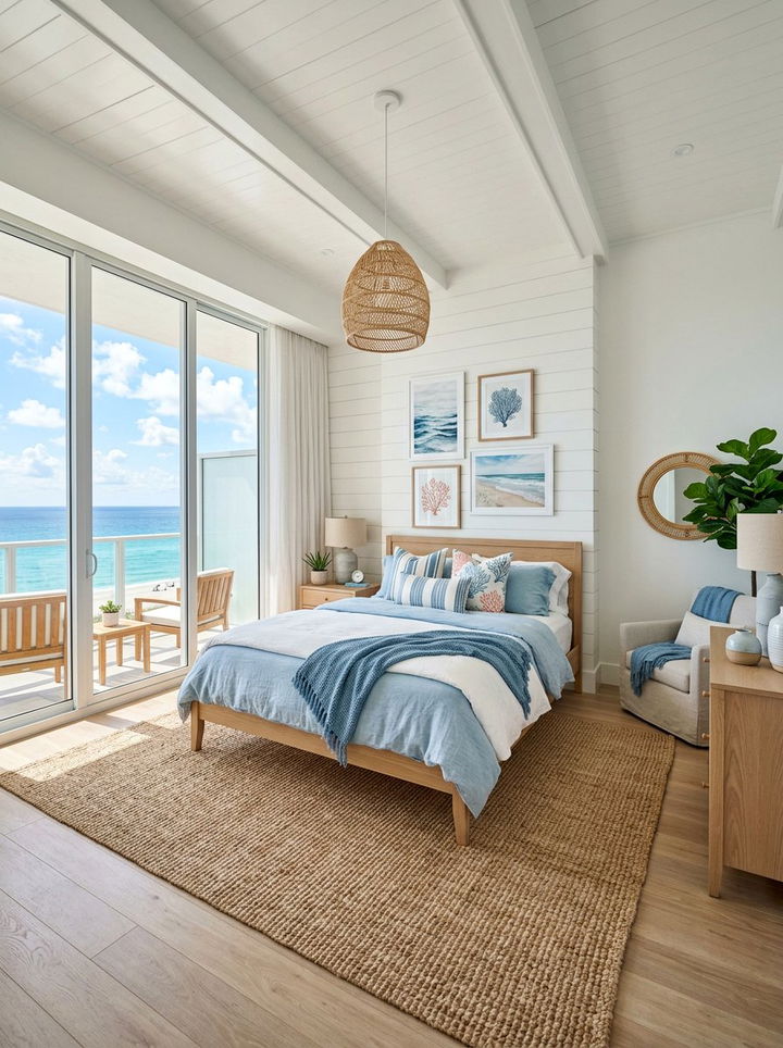 Modern Coastal Bedroom Decor - 30 pastel blue bedroom ideas