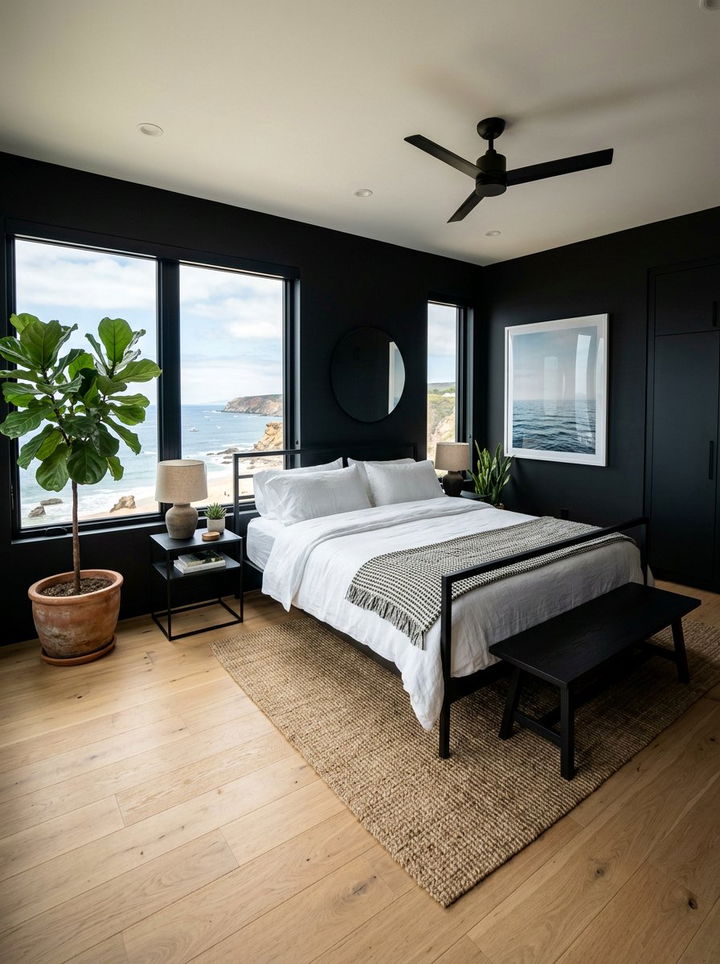 Modern Coastal Black Bedroom - 30 coastal black bedroom ideas