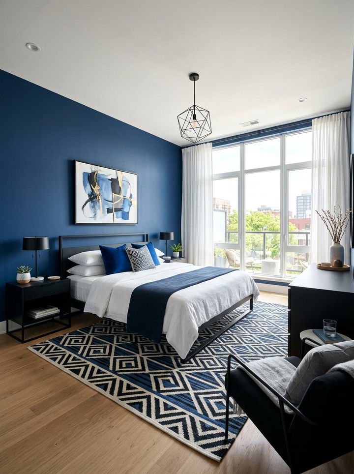 Modern Cobalt Blue Master Bedroom - 30 cobalt bedroom ideas