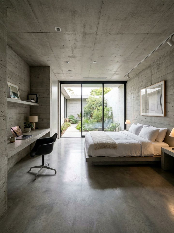 Modern Concrete Suite - 30 concrete bedroom ideas