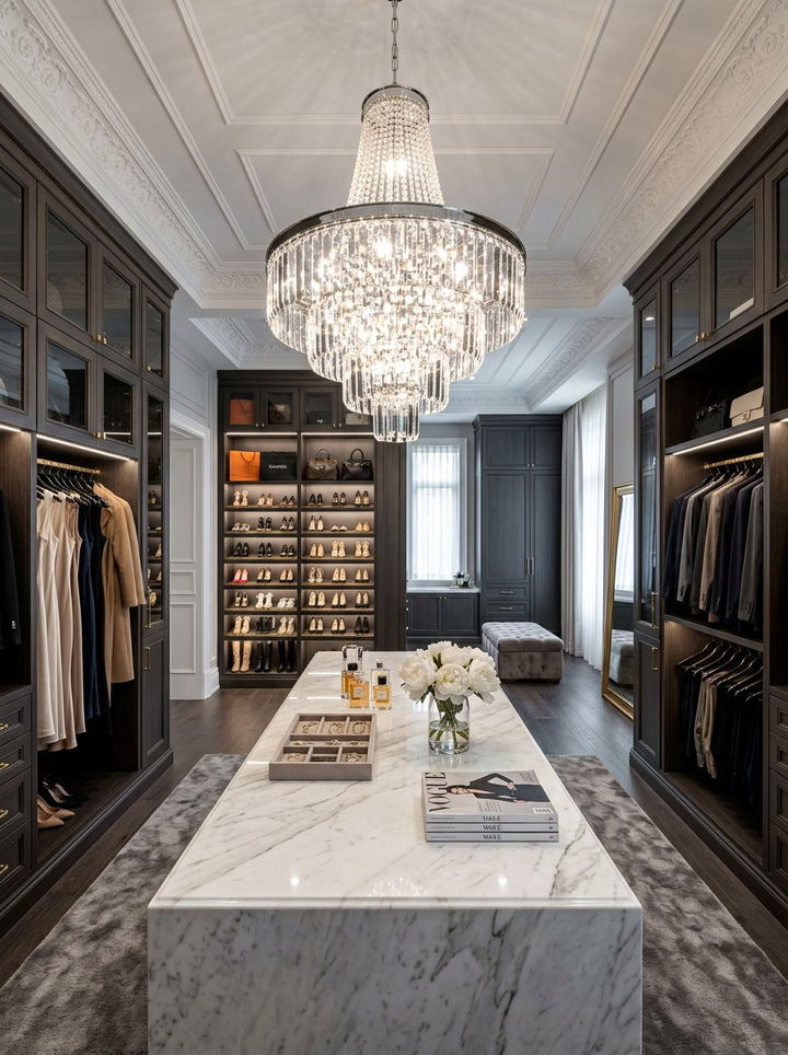 Modern Crystal Chandelier For Large Closet - 30 bedroom closet lighting ideas