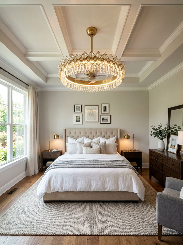 Modern Fandelier - 30 bedroom chandelier ideas