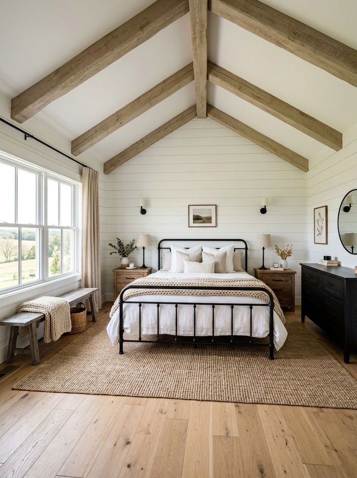 Modern Farmhouse Bedroom - 30 beige and white bedroom ideas
