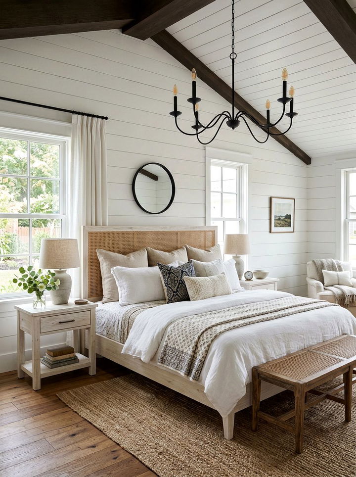 Modern Farmhouse Cane Headboard - 30 bedroom cane headboards