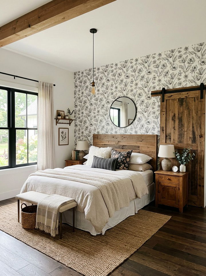 Modern Farmhouse Floral Wallpaper - 30 bedroom floral wallpapers