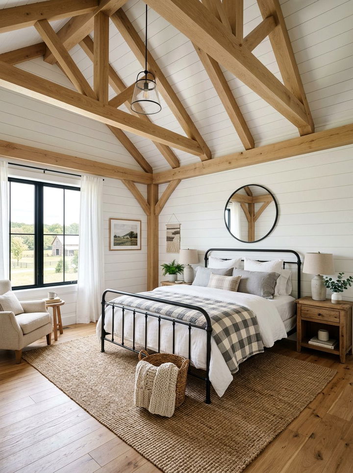 Modern Farmhouse High Ceiling - 30 high ceiling bedroom ideas