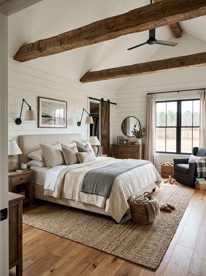 Modern Farmhouse Neutral Bedroom - 30 cool neutral bedroom ideas