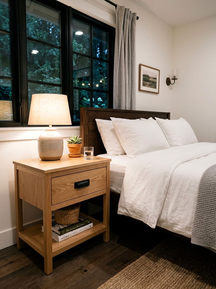 Modern Farmhouse Nightstand - 30 bedroom rustic nightstands