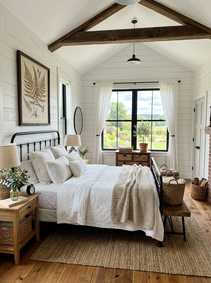 Modern Farmhouse White Bedroom - 30 white bedroom design ideas