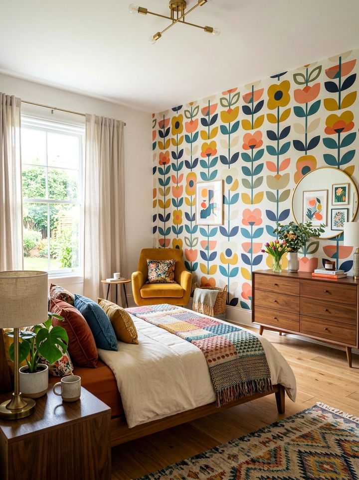 Modern Floral Wallpaper - 30 bedroom botanical wallpapers