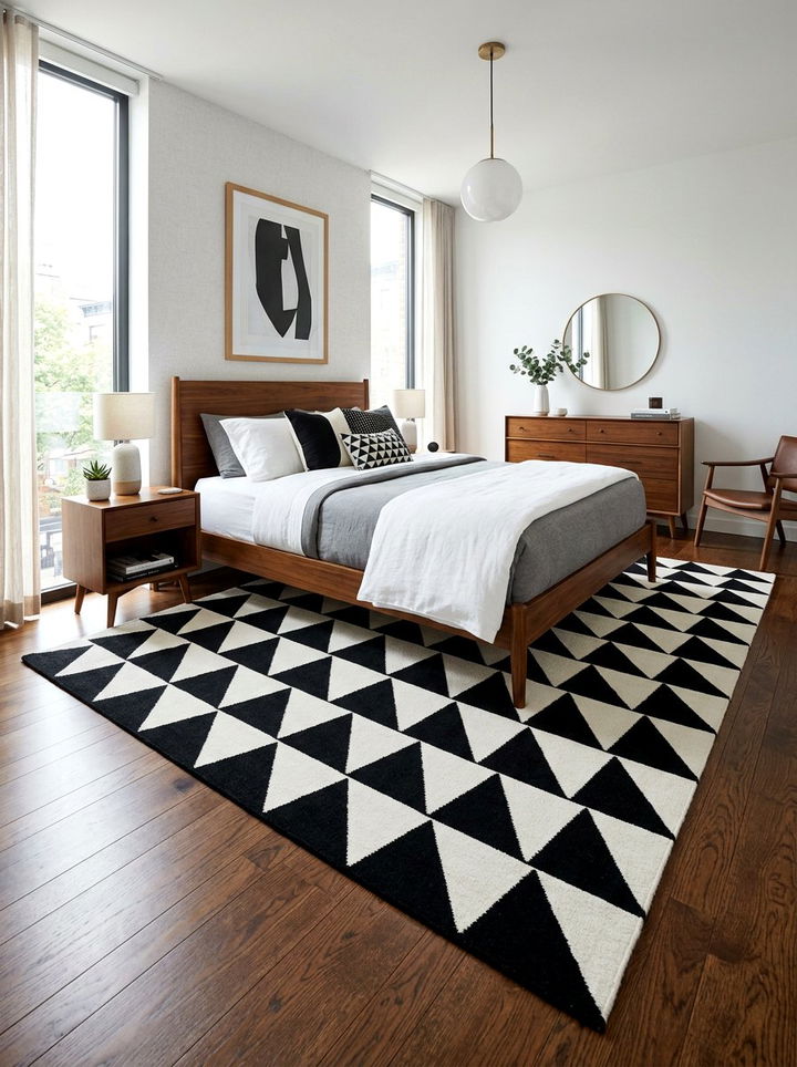 Modern Geometric Print Rug - 30 bedroom rugs