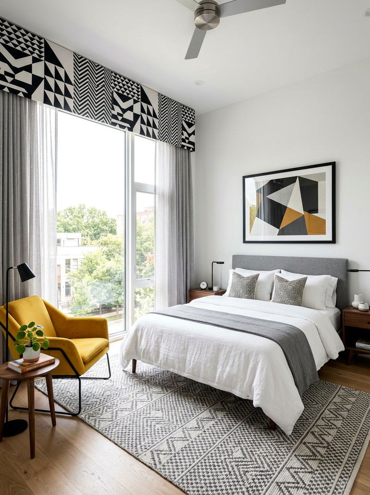 Modern Geometric Valance - 30 bedroom window valances