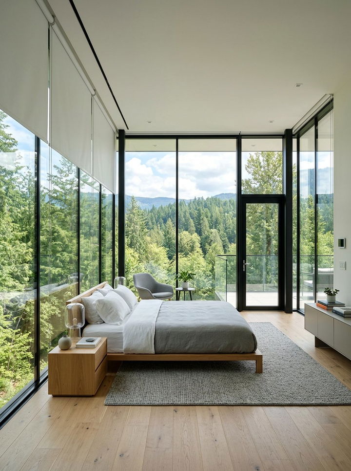 Modern Glass Bedroom - 30 minimalist bedroom ideas