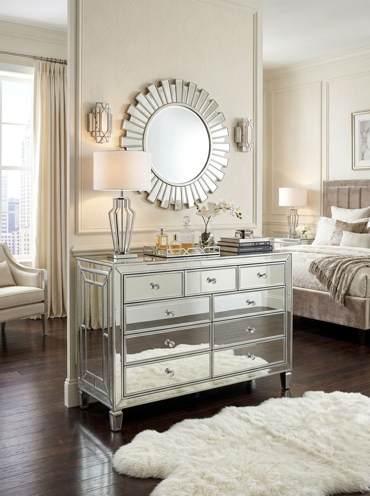 Modern Glass Dresser - 30 bedroom dresser ideas