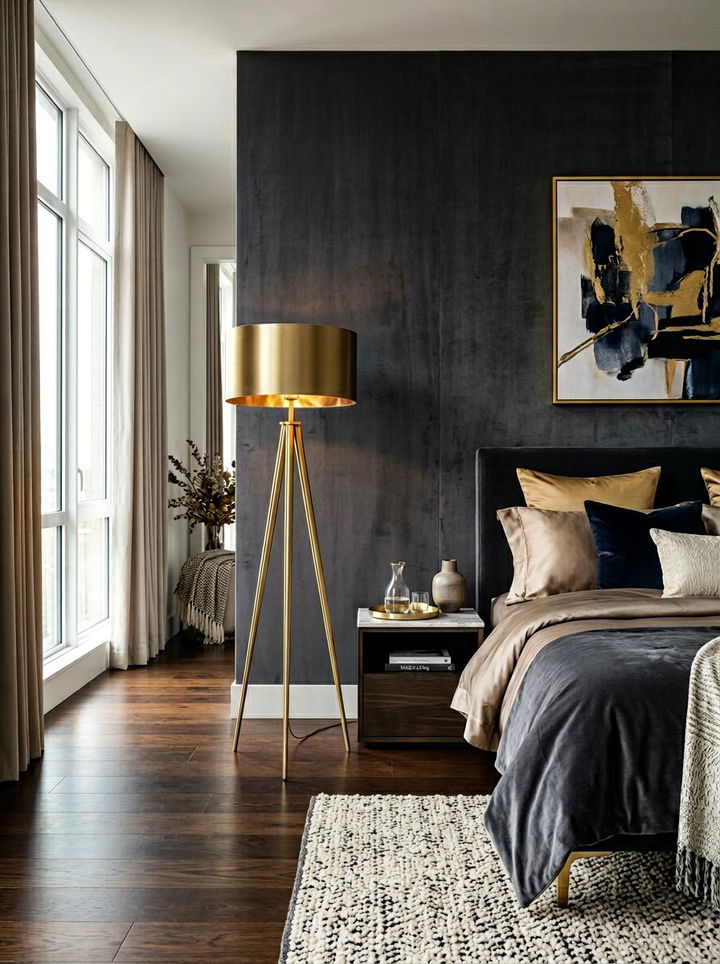 Modern Gold Tripod Lamp - 30 bedroom bedside lamps