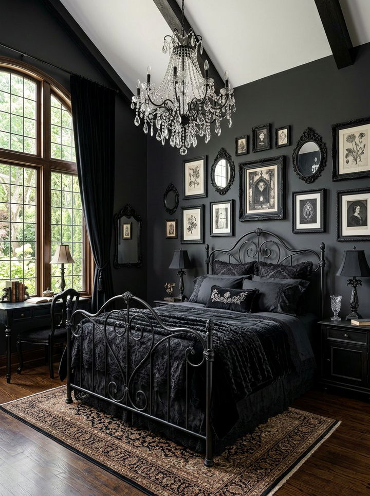 Modern Gothic Bedroom - 30 dark bedroom ideas