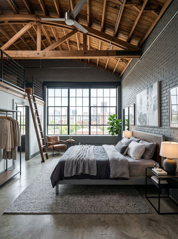 Modern Gray Loft Bedroom - 30 modern gray bedroom ideas