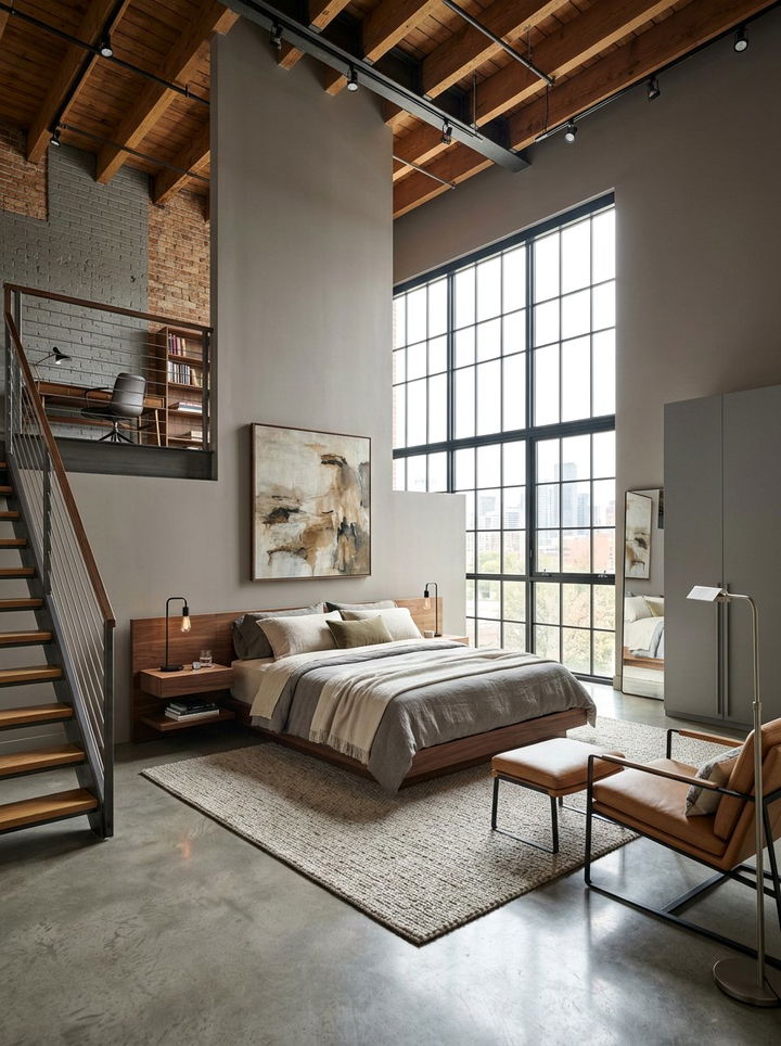 Modern Gray Loft - 30 warm gray bedroom ideas