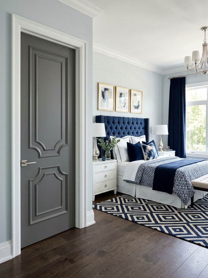 Modern Gray Molded Door - 30 bedroom door designs